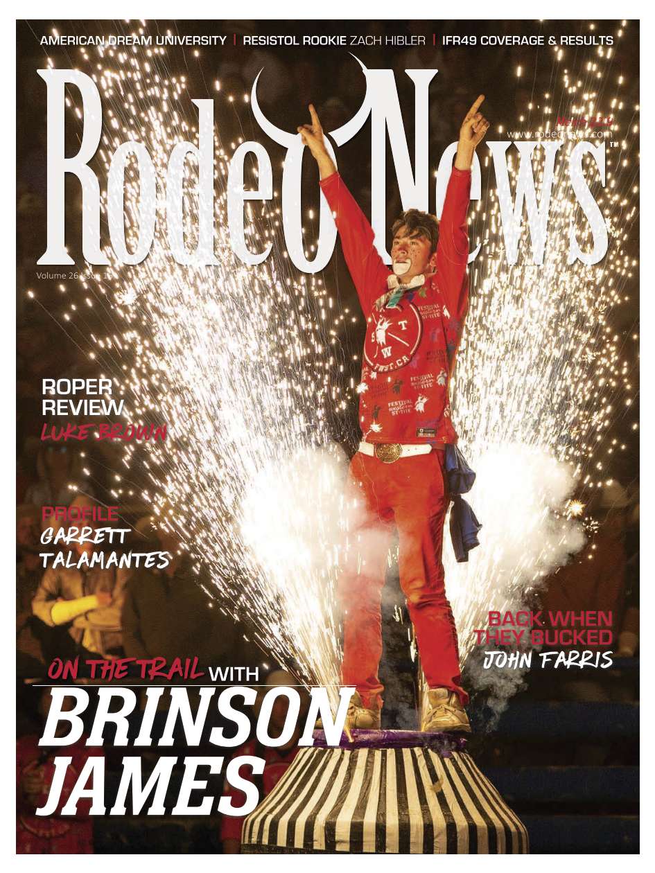 March 2019 – Rodeo News Cover Featuring Brinson James