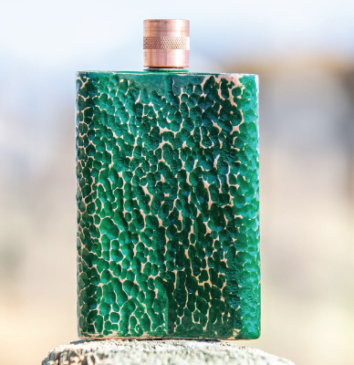 Hammered Flask Green