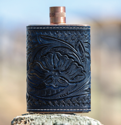 Hand Tooled Leather Copper Flask