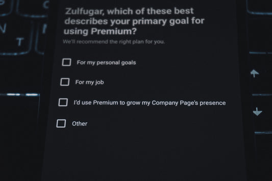 Survey asking about premium subscription goals.