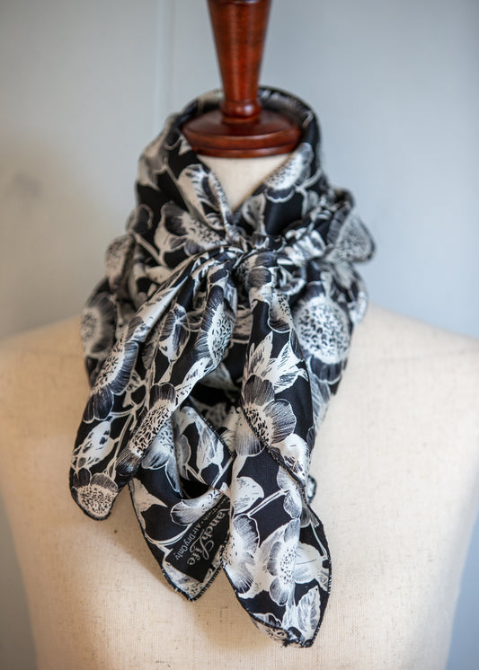 Wild Rag - Silk - Black/White Floral