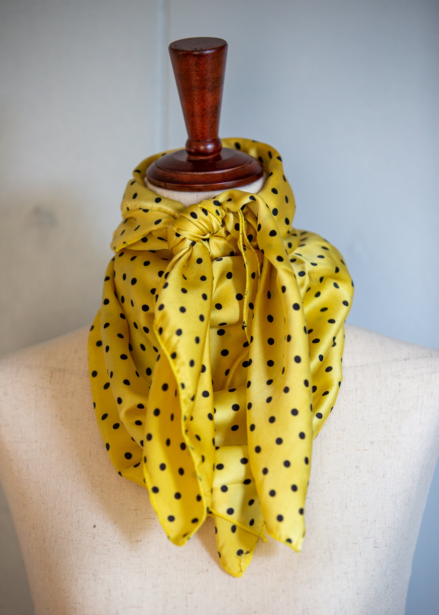 Wild Rag - Silk - Yellow/Black Polka Dot