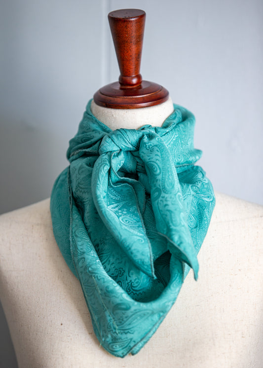 Wild Rag - Silk - Aquamarine Paisley