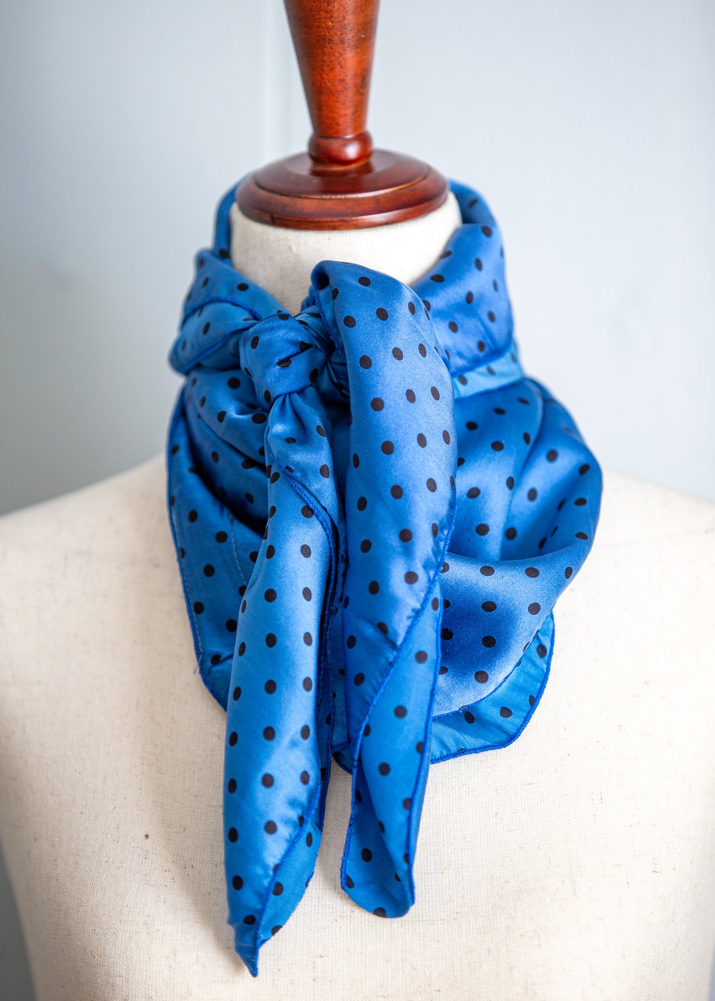 Wild Rag - Silk - Blue/Black Polka Dot