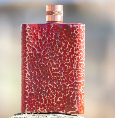 Hammered Red Flask