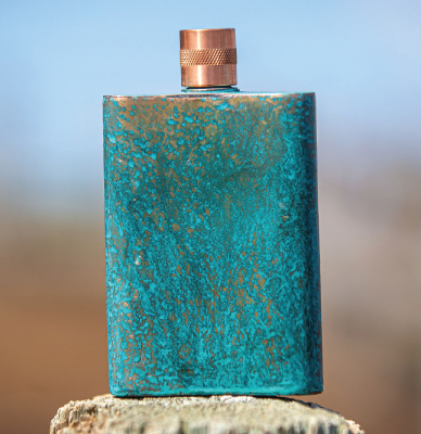 Turquoise Copper Patina Flask