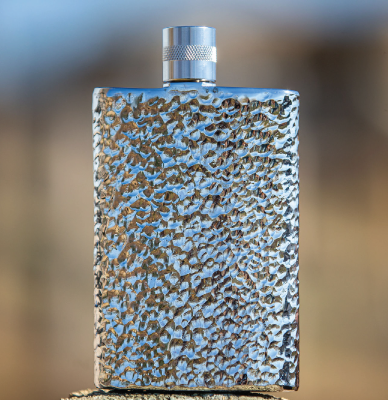 Sterling Silver Plated Copper Hammered Flask