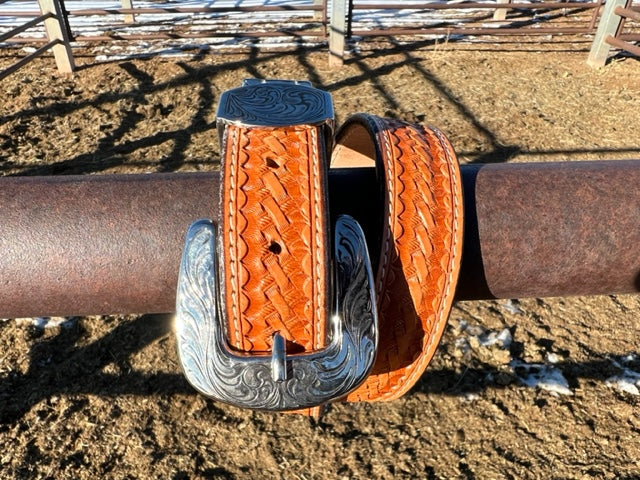 Western Belt - Basket Weave 1 1/4"