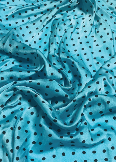 Wild Rag - Silk - Teal/Black Polka Dot